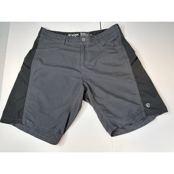 Kuhl Mutiny River Shorts Men’s 36 10” Inseam Grey Black Outdoor Technical - Picture 1 of 12